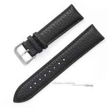 (22mm, black) Soft Leather Watch Band 16mm 18mm 20mm 22mm Litchi Pattern Bracelet Universal Waterproof Belt Replacement Wrist Strap Watchbands