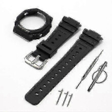 (For GA 2100 GA 2110, Black Y) Silicone Watch Strap Rubber Case Bezel Compatible with Casioak GA2100 GA2110 Replacement