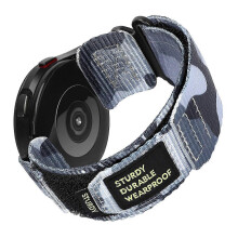 (Grey) Nylon Canvas Watch Strap 22mm