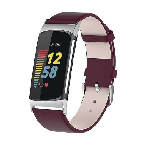Quick Release Genuine Leather Smart Watch Band Wrist Strap for Fitbit Charge 5 1