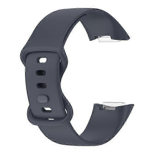(DarkBlue) Soft Silicone Watch Band Solid Color Adjustable Bracelet Strap Replacement Compatible For Fitbit Charge 5