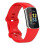 (Red) Soft Silicone Watch Band Solid Color Adjustable Bracelet Strap Replacement Compatible For Fitbit Charge 5 1
