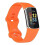 (Orange) Soft Silicone Watch Band Solid Color Adjustable Bracelet Strap Replacement Compatible For Fitbit Charge 5 1
