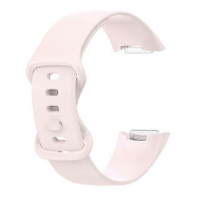 (Pink) Soft Silicone Watch Band Solid Color Adjustable Bracelet Strap Replacement Compatible For Fitbit Charge 5