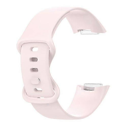 (Pink) Soft Silicone Watch Band Solid Color Adjustable Bracelet Strap Replacement Compatible For Fitbit Charge 5