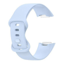 (LightBlue) Soft Silicone Watch Band Solid Color Adjustable Bracelet Strap Replacement Compatible For Fitbit Charge 5