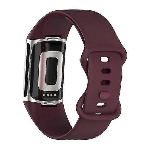 (Khaki) Soft Silicone Watch Band Solid Color Adjustable Bracelet Strap Replacement Compatible For Fitbit Charge 5 2