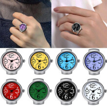 (Yellow, pack-4) Hip Hop Cool Finger Watch Ring Couple Fashion Vintage Punk Elastic Stretchy Quartz Watch for Men Women Creative Gift