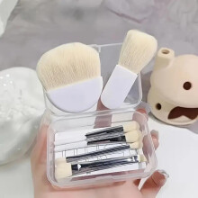 (Weiß, 6PCS) 6-Piece Travel Makeup Brush Set Portable Mini Powder Contour Concealer Pointed Brush for Beginners
