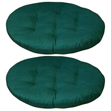 Round Chair Cushion Set, 2 Pieces, 16 Inch Tufted Upholstery Cushions with Straps, Outdoor Patio Cushions for Bars, Bistro, Garden