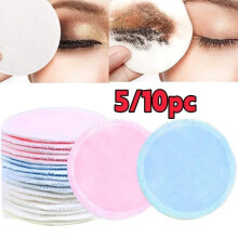 (Grau, 10PCS) Reusable Makeup Remover Pads Bamboo Fiber Washable Cleansing Cloths for All Skin Types 1/3/5/10 Pack