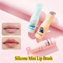 (Blau, 1PCS) Mini Silicone Lip Brush Soft Q-Elastic Easy Clean Portable Lipstick Makeup Tool 1PC
