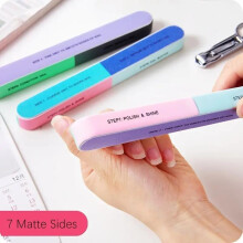 (Wie abgebildet, 1PCS) Double-Sided Mini Nail File Blocks Colorful Sponge Polishing Strips Manicure Tools 10 Pack