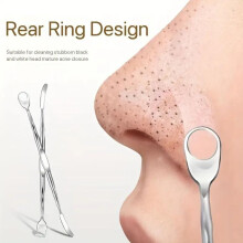 (Wie abgebildet, 1PCS) Professional Stainless Steel Double-Sided Blackhead Remover Tool Facial Pore Cleanser Massage Beauty Extraction Kit