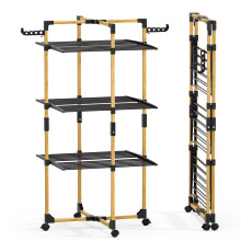 VOUNOT 3-Tier Foldable Clothes Airer 99x69x135.5 cm Drying Rack, Black