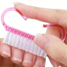 (Violett, 1PCS) Professional Nail Art Cleaning Brush Pink Soft Bristles Dust Remover Manicure Pedicure Tool Kit with Nail File 1 Pack