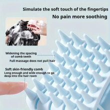 (Rosa, 1PCS) Silicone Shampoo Brush Scalp Massager Hair Cleaning Comb for Shower Bathroom Artefakt