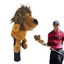 Funny Golf Club Covers, Plush Driver Headcovers, Fit, Brown Lion