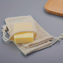 (Wie abgebildet, 5PCS) Natural Cotton Linen Foaming Soap Bag 3 Pack Exfoliating Mesh Bath Cleanser