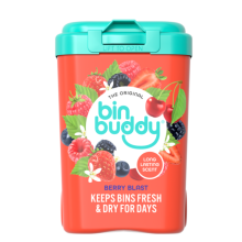 2 PCS FRESH BIN BUDDY BERRY FLAVOURED 450G EACH CLEANS BINS, ELIMINATES SMELLS, UP TO 45 DOSES FOR A 120L BIN