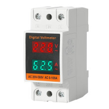 Highprecision rail mounted voltage and current meter with LED display, voltage and current monitoring device for the of homes