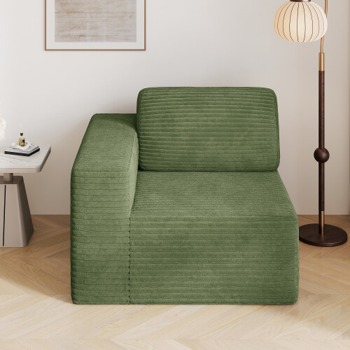 Corduroy Modular Sofa | Cloud-style Sectional Sofa Left Seat Fluffy Memory Foam Cushions