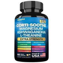 Corti-Soothe Magnesium Capsules for Stress Relief Sleep Bone Muscle Nerve Health 60 Count
