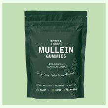 Mullein Gummies for Lung Health Support, Natural Mullein Extract Edible Fitness Dietary Supplement, 60 Count
