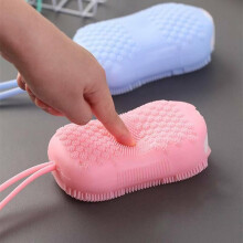 (Rosa, 1PCS) Silicone Body Scrubber 4 Pack, Dual-Sided Exfoliating Bath Brush, Massage Shower Scrubber for Men Women