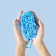 (Blau, 1PCS) Silicone Body Scrubber 4 Pack, Dual-Sided Exfoliating Bath Brush, Massage Shower Scrubber for Men Women