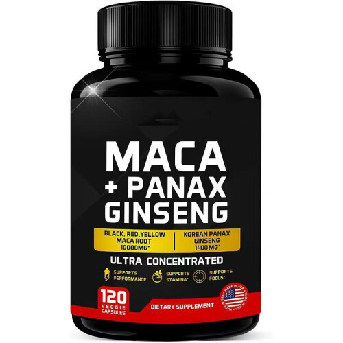 Maca Capsules - Boost Energy & Stamina - Natural Herbal Extract - 60 Count