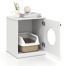 Katzentoilettenschrank mit großem Eingang, Weiß, 51x47x57 cm