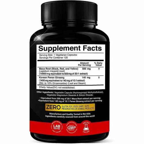 Maca Capsules - Boost Energy & Stamina - Natural Herbal Extract - 60 Count 1
