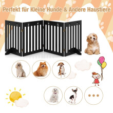 Faltbares Haustiergitter - 4 Paneele, MDF, 203 x 60 cm, Braun