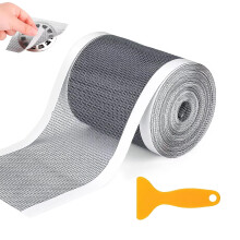 Shower Drain Mesh Sticker SelfAdhesive Hair Strainer with Plastic Spatula