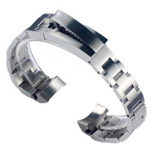 Watch Strap for Rolex Men GMT Submariner Band 20mm 21mm Silver Steel Buckle Fine Tuning Compatible Replacement