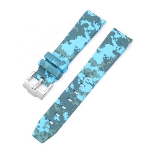 20mm Curved End Fluoride Rubber Watch Strap Replacement for Rolex Submariner Explorer 2 Agate Color