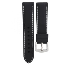 Sports Watch Band for Omega Tudor Rolex Textured Design Contrast Stitching Comfortable Replacement Strap In White Color (22mm)