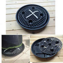 (Black, 4 pallets) Self Watering Plant Tray Saucer for Pots Garden Supplies Water Storage Base Indoor Outdoor Round 2 Pack