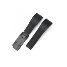 Rubber strap for Rolex Submariner Daytona GMT Yacht-master – 20 mm, 21 mm, 22 mm, 19 mm  Watch straps (Black + black buckle 21 mm)