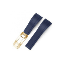 Rubber strap for Rolex Submariner Daytona GMT Yacht-master – 20 mm, 21 mm, 22 mm, 19 mm  Watch straps (Blue with gold buckle 22 mm)
