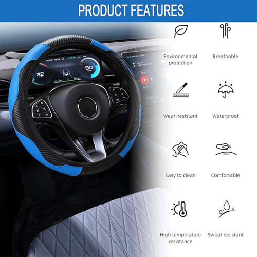 Steering Wheel Cover for Jeep Renegade 2016 AntiSlip Breathable Universal 1