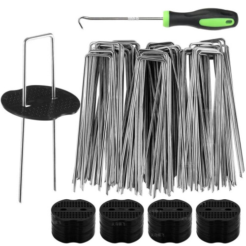 U-Shaped Garden Stakes 3x15cm Galvanized Rust-Proof Yard Tent Pegs Set