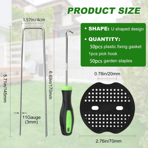 U-Shaped Garden Stakes 3x15cm Galvanized Rust-Proof Yard Tent Pegs Set 1