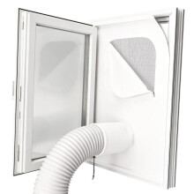 (L-114*133cm) Portable AC Exhaust Hose Window Seal Kit, Universal Window Seal Cloth for Mobile Air Conditioner, Cuttable Sealing Fabric, White