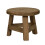 Rustic Teak Wood Stool Round Side Table Solid Shabby Stool Plant Stand 1
