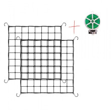 (black, 100*100cm (5*5ft after 100 stretch)) 2 Pack Plant Climbing Net with Hooks Elastic Garden Trellis Net for Climbing Plants Support