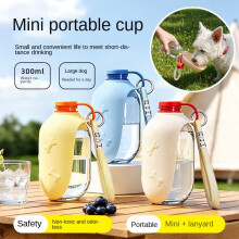 (blue) Portable Dog Water Bottle Leakproof Foldable Outdoor Pet Drinking Cup for Dogs Cats Travel Walking Hiking