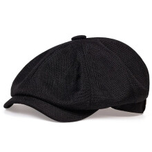 (Black 4) Adjustable Peaky Blinders Hat Newsboy Flat Cap Herringbone Tweed Baker Boy