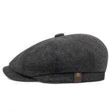 (dark grey 3) Adjustable Peaky Blinders Hat Newsboy Flat Cap Herringbone Tweed Baker Boy